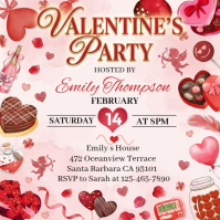 White Valentine's Day Party Instagram Post template