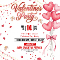 White Valentine's Day Party Instagram Post template