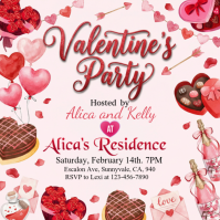 White Valentine's Day Party Instagram Post Instagram-Beitrag template