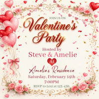 White Valentine's Day Party Instagram Post template