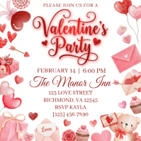 White Valentine's Day Party Instagram Post template