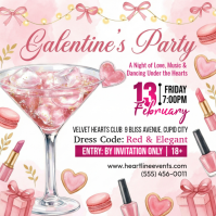 White Valentine's Day Party Instagram Post template