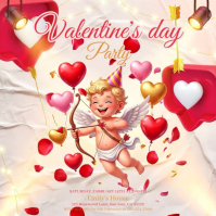 White Valentine's Day Party Instagram Post Video template