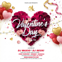 White Valentine's Day Party Instagram Post Video template