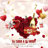 White Valentine's Day Party Instagram Post Video template