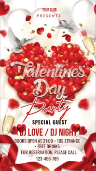 White Valentine's Day Party Instagram Reel Video template