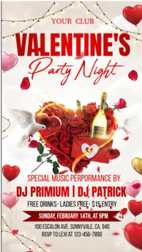 White Valentine's Day Party Instagram Reel Video template