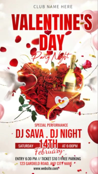 White Valentine's Day Party Instagram Reel Video template