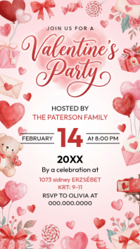 White Valentine's Day Party Instagram Story Instagram-Story template