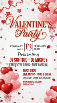White Valentine's Day Party Instagram Story template