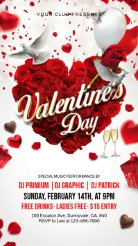 White Valentine's Day Party Instagram Story template