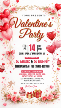 White Valentine's Day Party Instagram Story template