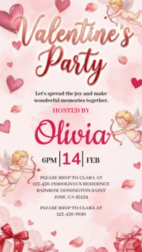 White Valentine's Day Party Instagram Story Instagram-Story template