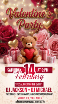 White Valentine's Day Party Instagram Story Instagram-Story template