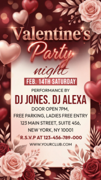 White Valentine's Day Party Instagram Story template