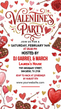 White Valentine's Day Party Instagram Story template