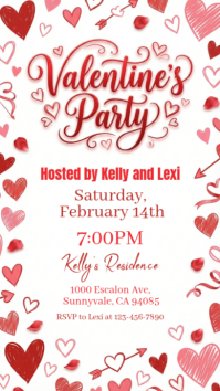 White Valentine's Day Party Instagram Story Instagram-Story template