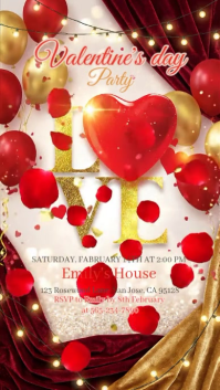 White Valentine's Day Party Instagram Story Video template