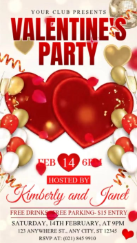 White Valentine's Day Party Instagram Story Video Instagram-Story template