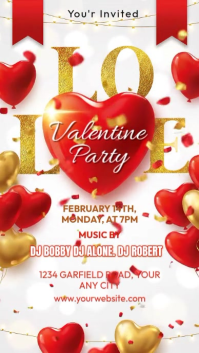 White Valentine's Day Party Instagram Story Video template
