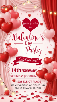 White Valentine's Day Party Invitation Instagram Story Instagram-Story template