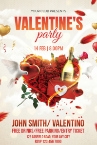 White Valentine's Day Party Poster template