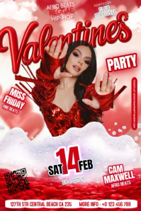 White Valentine's Day Party Poster Video Iphosta template