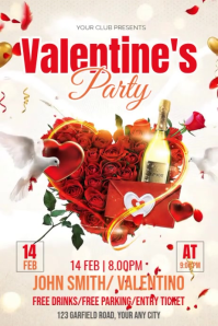 White Valentine's Day Party Poster Video template