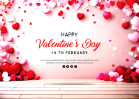 White Valentine's Day Postcard template