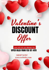 White Valentine's Day Sale A4 template