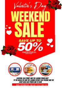 White Valentine's Day Sale A4 template