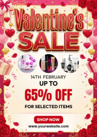 White Valentine's Day Sale A6 template