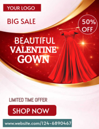 Белый Valentine's Day Sale Flyer Template