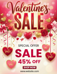 White Valentine's Day Sale Flyer template
