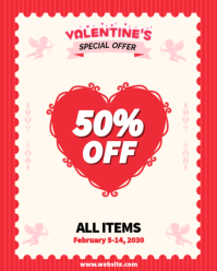 White Valentine's Day Sale Instagram Portrait template
