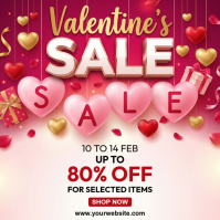 White Valentine's Day Sale Instagram Post template