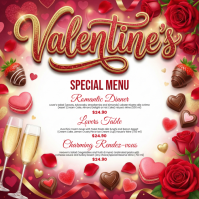 White Valentine's Day Special Menu Instagram Post template
