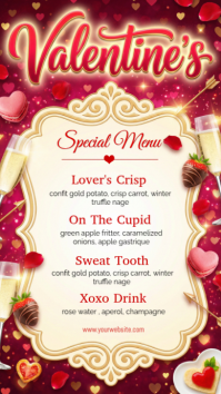 White Valentine's Day Special Menu Instagram Story template