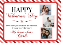 White Valentine's Day Wish Postcard template