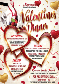 White Valentine's Dinner A6 template