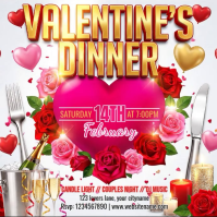 White Valentine's Dinner Instagram Post Video template