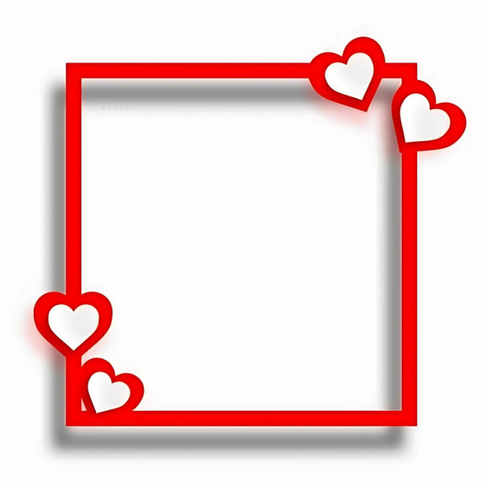 White valentine's frame Mockup Instagram 帖子 template