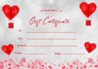 White Valentine's Gift Certificate  A3 template