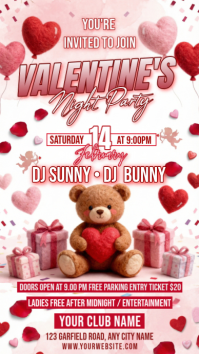White Valentine's Night Party Instagram Story template