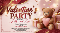 White Valentine's Party Digital Display template