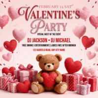 White Valentine's Party Instagram Post template
