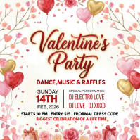 White Valentine's Party Instagram Post template