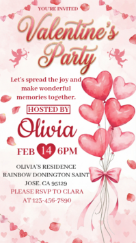 White Valentine's Party Instagram Story template