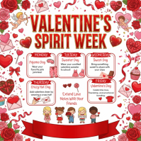 White Valentine's Spirit Week Instagram Post template