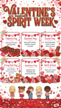 White Valentine's Spirit Week Instagram Story template